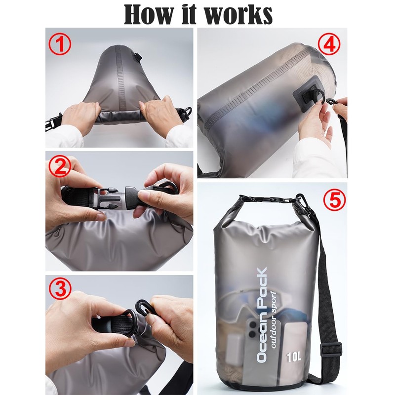 Henrycares Dry Bag Waterproof Bag, 20L 10L 5L 2L Waterproof