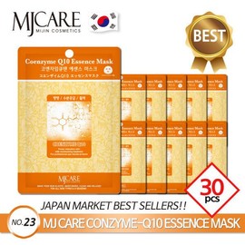 MJ Care Miracle House MJ Care Essence Mask Pack Q10 30 sheets / 미라클하우스 엠제이케어 에센스 마스크팩 큐텐 30매 x 23g 탱탱 + 수분공급 활력 1일1팩 일본온라인 베스트셀러 796331