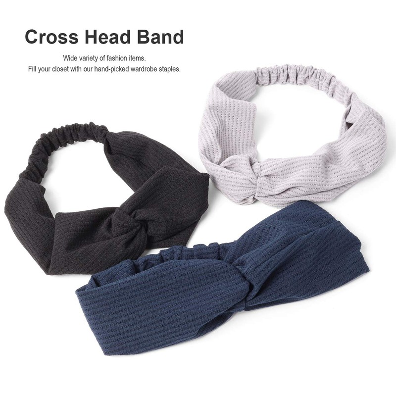 M.H.A.style 21568 Women's Cross Design Hair Band, B. Black