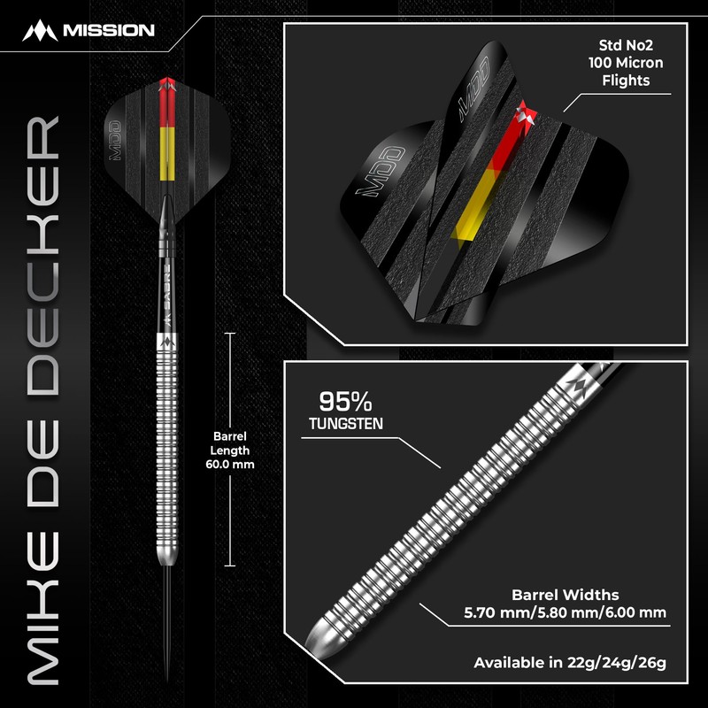 Mission | Mike De Decker Darts | Steel Tip |