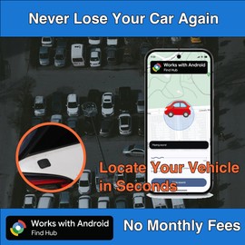 XJQX GPS Tracker for Vehicles - Hidden Car Tracking Device with No Monthly Fee, Magnetic Vehicle Tracker for Cars, Fleet & Motorcycle, Work with Google Find Hub(Android Tracker)