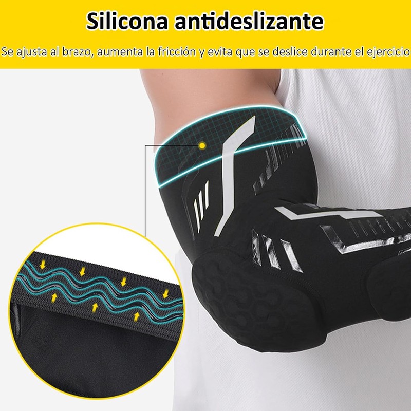 2 Piezas Coderas Deportivas para Hombre y Mujer, L