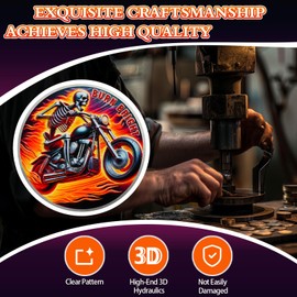 Skeleton Rider Sobriety Coin, Burn Bright NA AA Medallion - Inspirational Recovery Anniversary Token, Non-Religious Sobriety Gifts for Men Women, Addiction Recovery Affirmation Coin