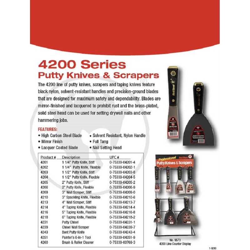 Red Devil 4251 6-in-1 Painter's Tool, 1-Pack, Black