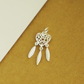 SUGARKITTEN LONDON Sterling Silver Dream Catcher Love Heart Angel Wing Feather Drop Charm Pendant