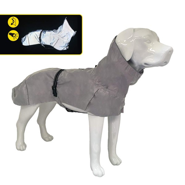 Cross Hiking Dog Coat, Waterproof for Dogs, Reflective Waterproof, Maximum Visibility, Thermoregulating Lining, High Visibility, Size 45 cm - 260 g