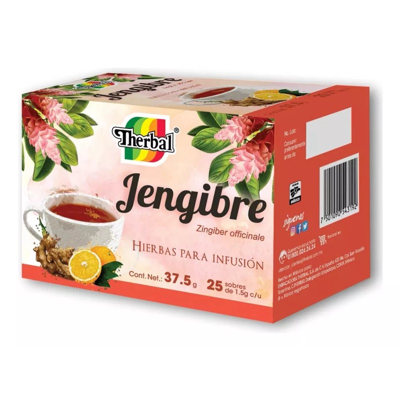 Therbal Te De Jengibre Therbal Hierbas Para Infusion 25 Sobres