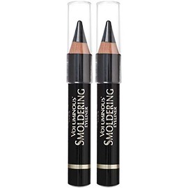 LOreal Paris Makeup Voluminous Smoldering Pencil Eyeliner with Custom Sharpener, Kajal Inspired  Richly Intense, Black, 2 Count                       
