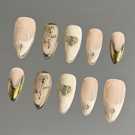 NailVesta DreamWear Collection – 100% Handcrafted 3D Press-On Nails | Reusable, Long-Lasting, Salon-Quality:_Royal Elegance_S