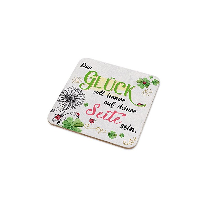 Sheepworld, My Beautytree 44604 Coaster No. B6, "Das Glück soll