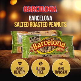 Barcelona Nut Inshell Peanuts Salted & Roasted - 5 Pounds - Deliciously Old Fashioned - USA Grown - Gluten Free - In Shell For Human - Peanuts In The Shell