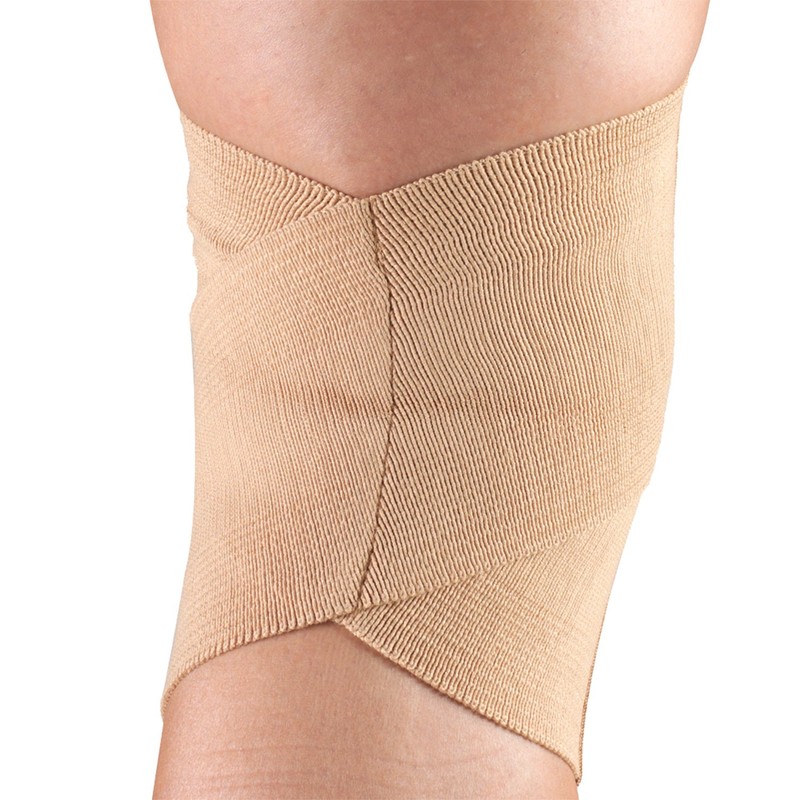 CHAMPION Knee Support Criss-Cross Style Knit Elastic, Beige, Small