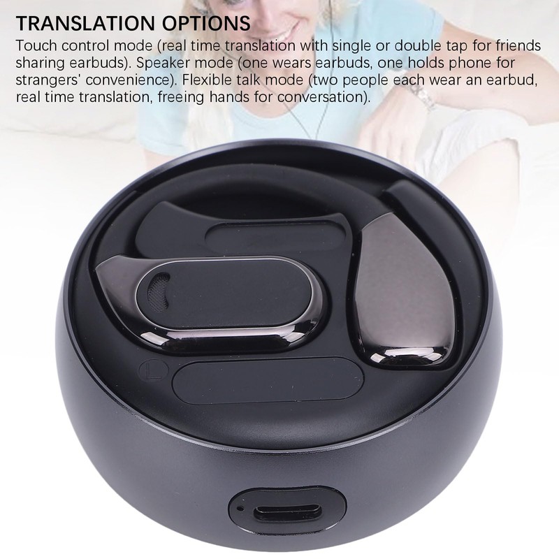 Pyhodi Real Time Language Translator Earbuds, Open Ear AI Translation