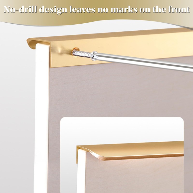 Mistillion 6 Pack Brushed Gold Cabinet Handles, 80mm Anodized Aluminium