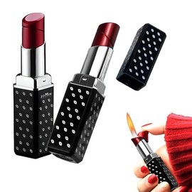 Cute Lipstick Lighter, Soft Flame Refillable Butane Lighter, Novelty Adjustable Open Flame Lighter, Fun Birthday Gift for Girls, Women, Girlfriend, Great Gift for Anniversary, Red, (Butane Not Included) - Color: black