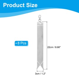 PATIKIL Safety Reflector 8"x1", 8 Pack Reflector Tag Pendant Reflective Safety Keychain Gear with Clip for Backpack Cycling Running Wheelchairs, Silver