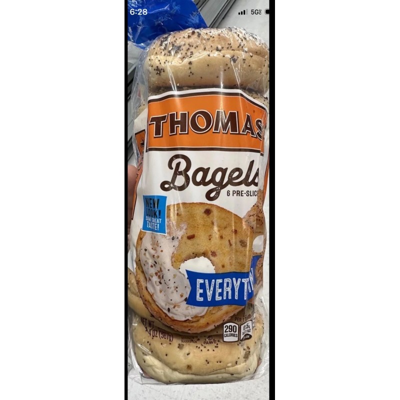Thomas’ Bagels Cinnamon Raisin Blueberry Plain Everything 6pk Pick 2