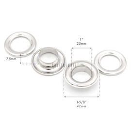 CRAFTMEMORE 1 inch Hole 10 Sets Grommets Eyelets with Washers for Leather, Tarp, Canvas (Antique Brass)