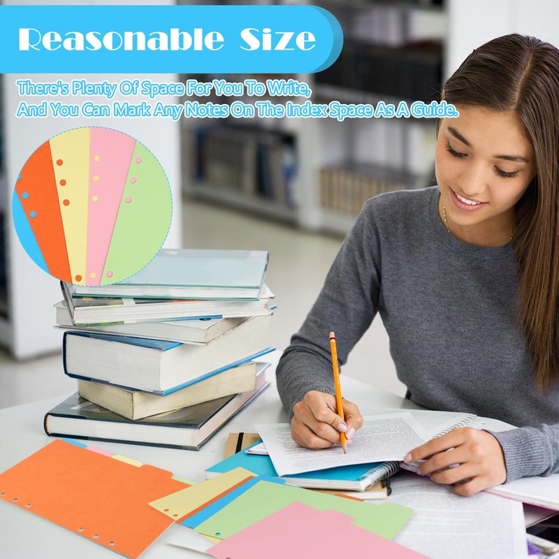 30 Sheets / 6 Sets A5 Folder Dividers, 5 Coloured