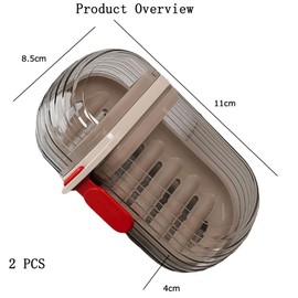 2Pcs Travel Soap Case Travel Soap Box Bathroom Soap Travel Case Camp Travel Soap Dish Outdoor Soap Case Travel Soap Holder with Removable Draining Layer Travel Soap