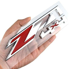 Tomilia 2Pack Z71 4x4 Emblems Badges Replacement for Chevy Silverado Sierra Tahoe Suburban 1500 2500hd 3500hd Decal (Chrome Red), EI-SilveCutom#2