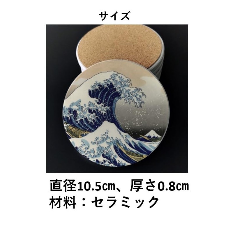 [villageriver] Japanese Souvenir Coaster for Foreigners, Round Shape, Thirty-Six Views