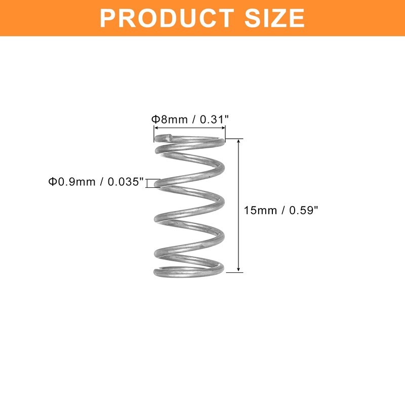 QUARKZMAN Pack of 5 Compression Springs, 0.9 x 8 x