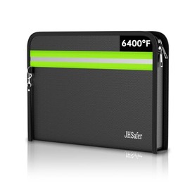 Bolsa de documentos ignífuga 6400℉, de 15” X 11”, impermeable, con cremallera, bolsa de dinero ignífuga con 12 capas aisladas, bolsa de seguridad contra incendios con tira reflectante para
