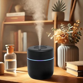 Carlo Milano Mini-Luftbefeuchter: USB-Luftbefeuchter mit Timer und 5 Naturgeräuschen, 400 ml (Desktop-Luftbefeuchter, Schreibtisch-Luftbefeuchter)