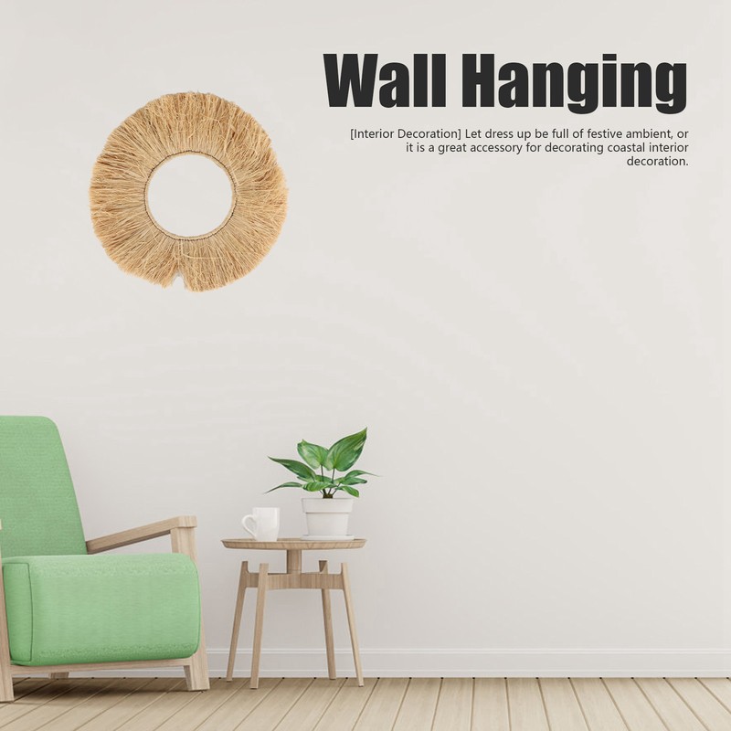 Raffia Wall Decor Portable Textured Appearance Wall Hanging Environmental Friendly