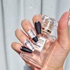 Rough check black handmade nail tip - long point /