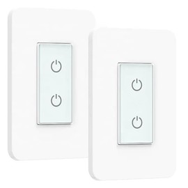 Nexete Smart Light Switch,2.4GHz Wi-Fi Single Pole Touch Switch, Timmer Voice & Smart Life App Control,Work with Alexa Google Assistant,Neutral Wire Required,White (Single & Dual Switches)