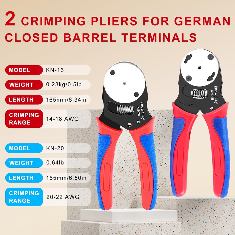 Knoweasy Crimp Tool Kit for Deutsch DT Connectors: Close Barrel
