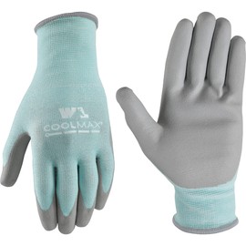 Wells Lamont Women's COOLMAX PU Coated Work Gloves, Medium (500M), Aqua