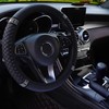 1 Stück Schwarze Auto-Lenkradabdeckung, Autozubehör, Strass-Auto-Lenkradabdeckung, Leder-Lenkradabdeckung, Elastischer Lenkradschutz