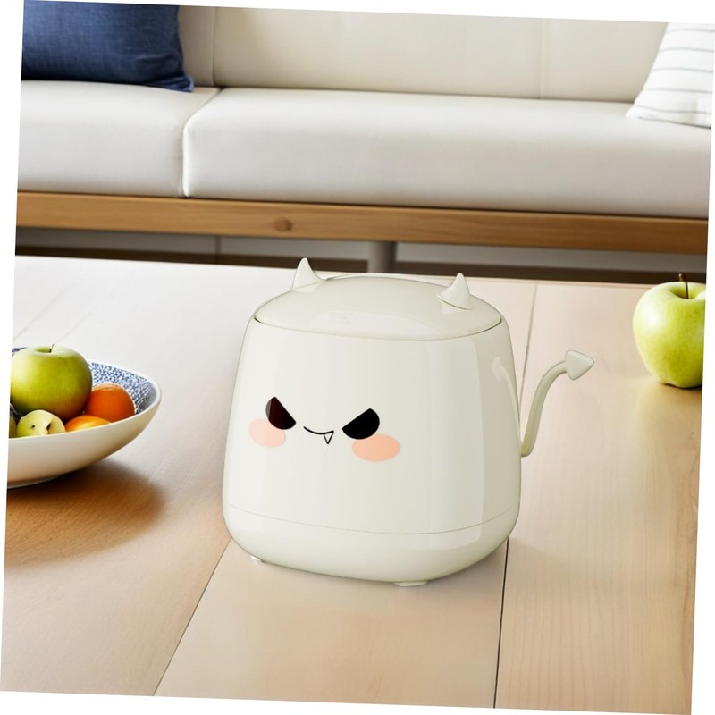 ORFOFE Cute Mini Desktop Trash Can with Press Lid Small