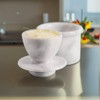Handcrafted Round Marble Butter Keeper | Elegant White Marble French
