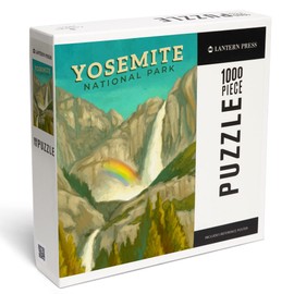 Yosemite National Park, California, Yosemite Falls, Oil Painting (1000 Piece Puzzle, Challenging Jigsaw Puzzle for Adults, Made in USA)