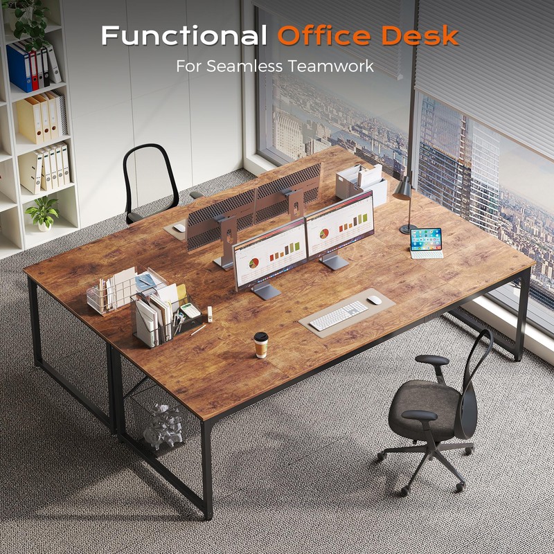 PRAISUN 78.7 X 29.5 Inch Computer Desk with Deeper Desktop,
