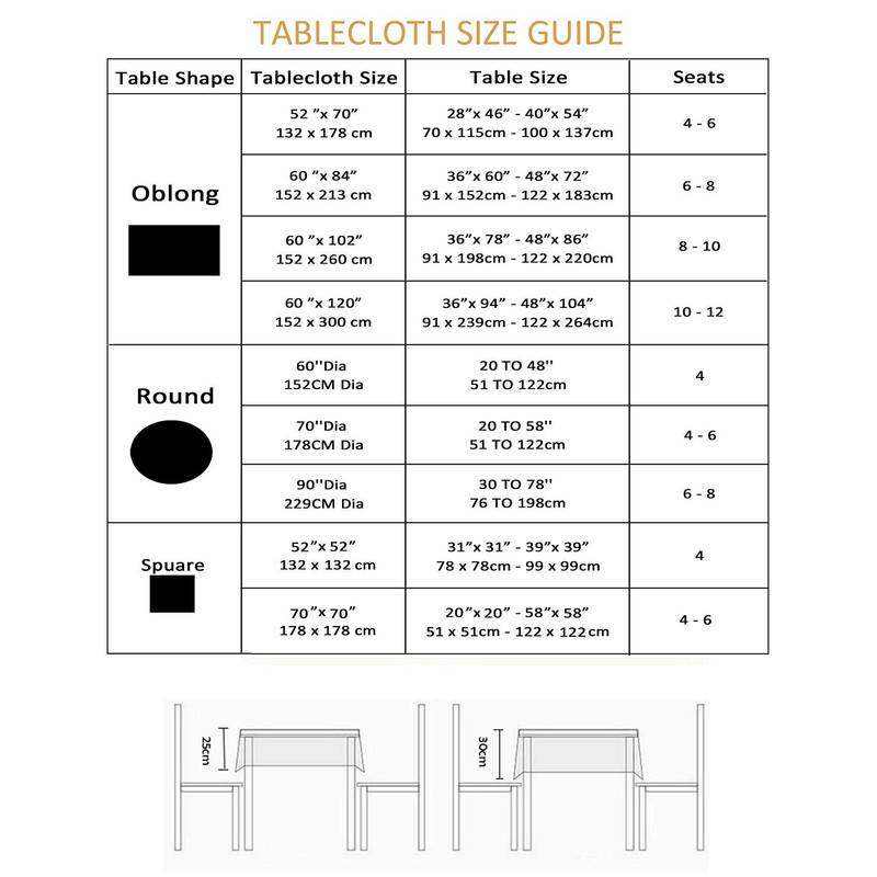 EHouseHome Outdoor Indoor 70inch Round Tablecloth with Umbrella Hole and