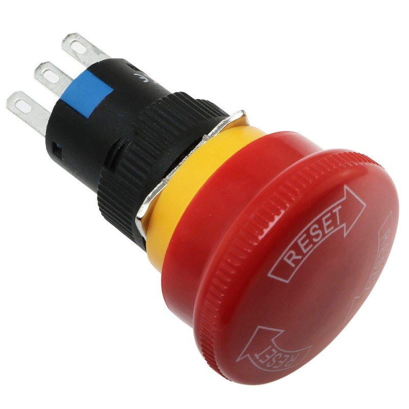 E-outstanding Red Mushroom Cap AC 250V 5A 3Pin 16mm mounting