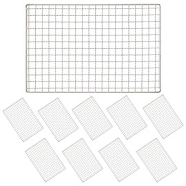Disposable, Set of 10, Replacement Grid, Compatible, Large Capacity, Square BBQ 9.1 x 13.2 inches (230 x 335 mm) (9.1 x 13.2 inches (23 x 33.5 cm)