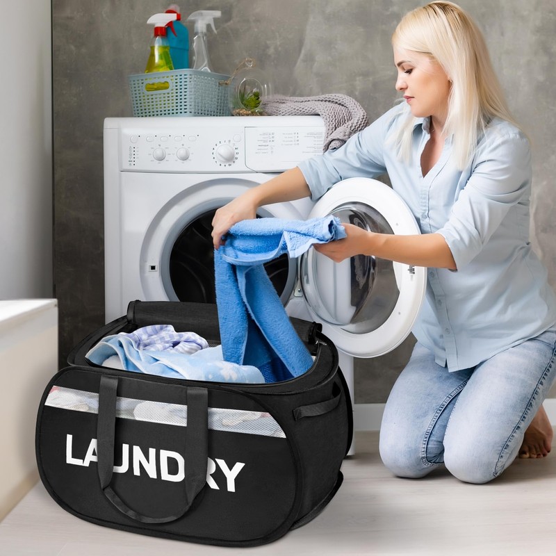 BOSNONA Large Collapsible Laundry Baskets Pop Up Laundry Hamper with