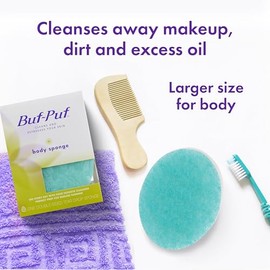 Buf Puf - Esponja corporal, esponja de baño, desarrollada por dermatólogos, limpia la piel de la suciedad y el exceso de aceite, reutilizable, exfoliante, 1 unidad