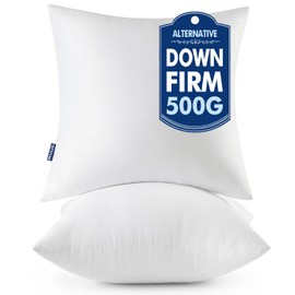 MIULEE Throw Pillows Inserts, Pack of 2 18x18 Inch 100% Virgin Fiber Filling Bed Couch Pillows