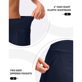 Faldas de golf de cintura alta para mujer, falda de tenis, bolsillos con cierre, para mujer, entrenamiento atlético, casual,, marino, X-Large
