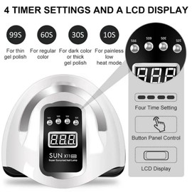 Nail Lamp 280W Gel Nail Lamp Nail Dryer UV Lamps for Gel Nails, LED Nail Lamp with Automatic Sensor / 4 Timer Setting, Home and Salon