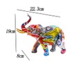 LIKEUDO Vibrant Graffiti Elephant Statue Sculpture
