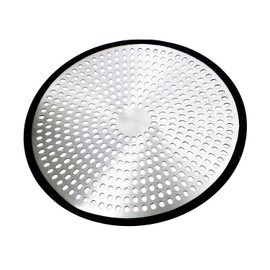 PlumBoss E1030 Shower Drain Hair Catcher Strainer Stall Drain Protector - Stainless Steel & Silicone Bathtub Cover Brushed Nickle