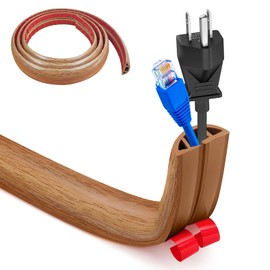 Flexible Cable Duct for Floor - Cable Bridge, Hose Bridge, Cable Cover - 1 m x 3 cm Flat Cable Protector for Offices, Homes, Warehouses, Hotels (Yellow Oak)